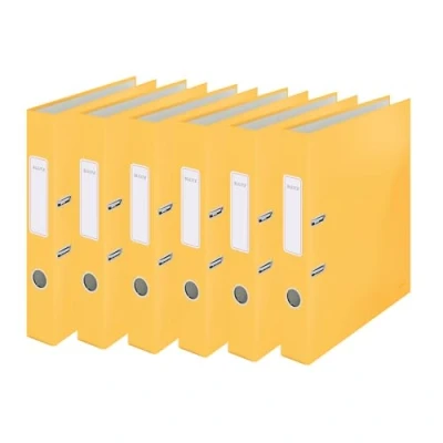 Abbildung von Leitz Qualitäts Ordner, 6er Pack, A4, 350 Blatt, 5 cm Rückenbreite, Warmes Gelb, Cosy Serie, 10620019