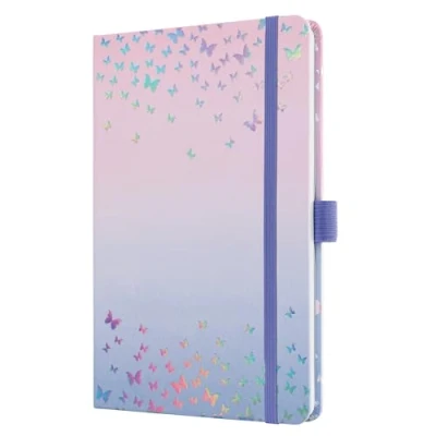 Abbildung von SIGEL J5347 Wochenkalender Jolie 2025, Butterfly Confetti Candy, ca. A5, Hardcover, Gummiband, Stiftschlaufe, Einstecktasche, 174 Seiten, vegan, aus nachhaltigem Papier, Terminplaner