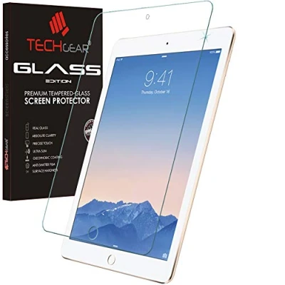 Abbildung von TECHGEAR Schutzfolie kompatibel mit iPad Air 2 &amp; (iPad 6 5) [9,7 zoll] Glas Anti Kratzer Schutzabdeckung (9,7 zoll)