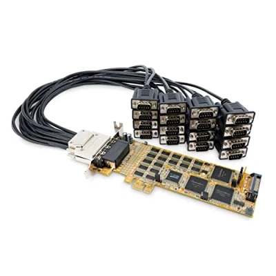 Abbildung von StarTech.com PCI Express Serielle Karte 16 DB9 RS232 Ports Niedrig + Vollprofil Serieller Adapter mit mehreren PCIe (PEX16S550LP)