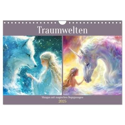 Abbildung von Traumwelten. Mangas mit magischen Begegnungen (Wandkalender 2025 DIN A4 quer), CALVENDO Monatskalender