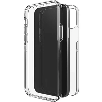 Abbildung von Black Rock Hülle 360 Grad Clear Case passend für Apple iPhone 12/12 Pro I Durchsichtig, Kabellos Laden, Kratzschutz, TPU (Transparent)