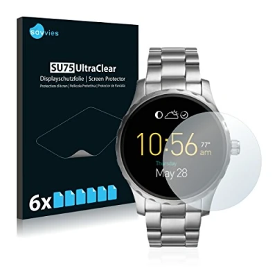 Abbildung von Savvies 6 Stück Schutzfolie für Fossil Q Marshal (2.Gen) Displayschutz Folie Ultra Transparent