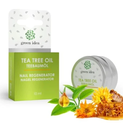 Abbildung von Green idea Teebaumöl Nagelpilz NAGELCREME für geschädigte, gespaltene und brüchige Nägel regenerierend Taschenformat 10 ml