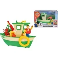 Abbildung von Feuerwehrmann Sam Charlies Fischerboot mit Figur, Spielfahrzeug