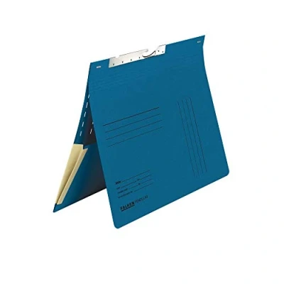 Abbildung von Original Falken 50er Pack Pendular Pendelhefter. Made in Germany. Aus Recycling Karton mit kaufmännischer Heftung, Schlitzstanzung und Dehntasche für DIN A4 blau Hefter Sammelmappe Blauer Engel