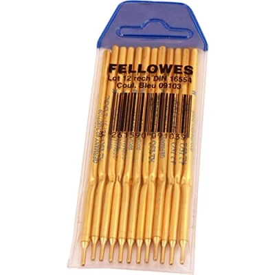 Abbildung von Fellowes 910301 Ersatzminen für Standkugelschreiber, 12 Stück, blau