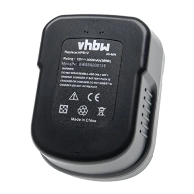 Abbildung von vhbw Akku kompatibel mit Black &amp; Decker HP122KD, HP126F2B, HP126F2K, HP126F3B, HP126F3K Elektrowerkzeug (3000mAh NiMH 12 V)