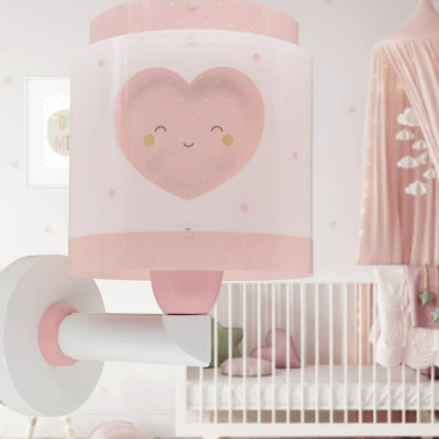 Abbildung von Dalber kinder Wandlampe, Kinderlampe Wandleuchte kinderzimmer Baby Dreams Herz Rosa, 76019S, E27