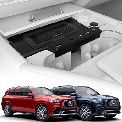 Abbildung von Singkin Kabelloses Ladegerät Auto für GLE GLS AMG Coupe 2023 2020, Schnellladendes Handy Mercedes Benz W167/X167 350/450 53/53 Coupe/63 S/GLS 450/580 63 Zubehör