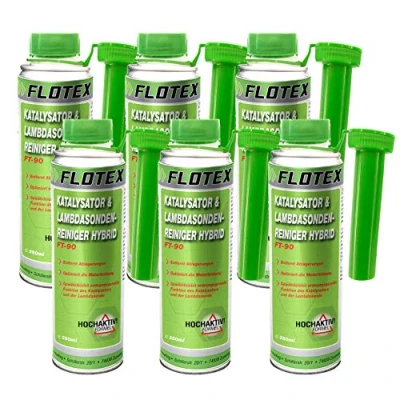 Abbildung von Flotex Katalysator &amp; Lambdasondenreiniger Hybrid, 6 x 250ml Additiv beseitigt Verschmutzungen in und Lambdasonde