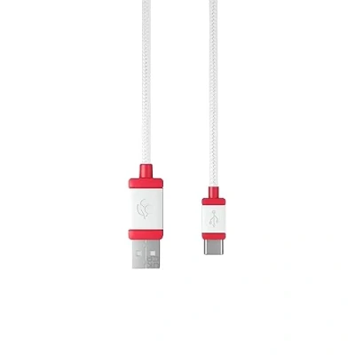 Abbildung von CHERRY USB CABLE 1.5, geflochtenes C auf A Kabel, zum Laden &amp; zur Datenübertragung, für Tastatur, Maus, Smartphone, Tablet und mehr, 1,5 m lang, Weiß