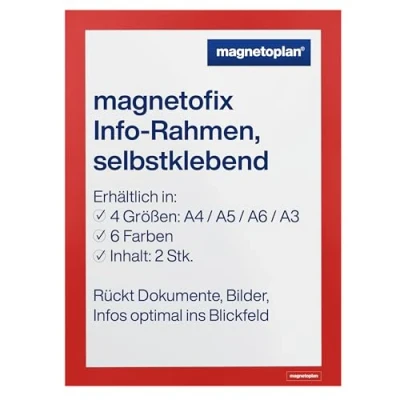 Abbildung von magnetoplan Magnetrahmen selbstklebend A4 rot