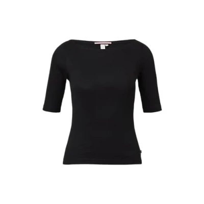 Abbildung von QS Schmal Gechnittenes MIT U BOOT Ausschnitt Tshirt basic, Damen, Größe: XXL, Schwarz