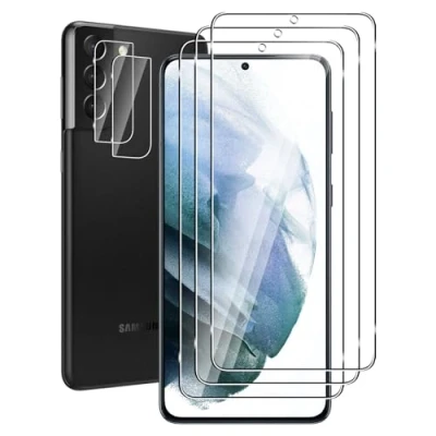 Abbildung von FWKDWHPH [3+2 Stück Temperglas Schutzfolie für Samsung Galaxy S21 Plus und Kamera Schutzfolie,9H Härte,kratzfest,blasenfrei,HD Displayschutz