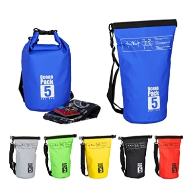 Abbildung von relaxdays Packsack Ocean Pack 5L wasserdicht, Blau