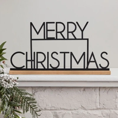 Abbildung von Ginger Ray NOEL 131 Metallschild &quot;Merry Christmas&quot;, Schwarz