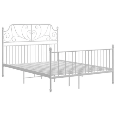 Abbildung von vidaXL Bett Bettgestell Weiß Metall 140x200 cm