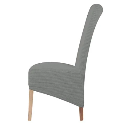 Abbildung von LANSHENG Stretch XL Stuhlhussen für Esszimmerstühle 2/4/6 Pcs Stuhl Schutzbezug, elastische Protector Sitzbezüge Esszimmer Hochzeitsbankett Party Dekoration (Hellgrau,4 pcs)