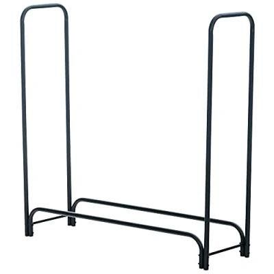 Abbildung von CLP Kaminholzständer Wilster I Robuster Aus Metall Holzlager Im Industrial Look Stapelhilfe Für Brennholz, Farbe:anthrazit, Größe:120x120x36 cm