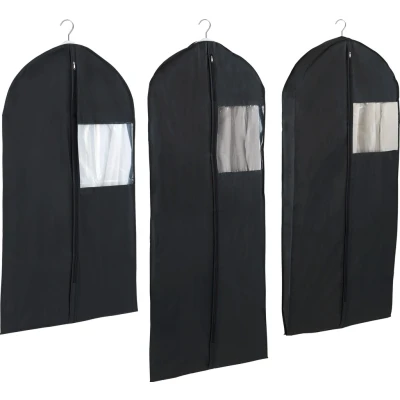 Abbildung von WENKO Kleidersack &quot;Deep Black&quot;, (Set, 3 St.), Größen im Set, abwaschbarer Kunststoffilm