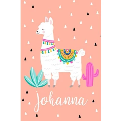 Abbildung von Johanna: Personalisiertes Design Notizbuch Alpaka Lama 120 linierte Seiten ( ca.DIN A5 ) , perfekte Geschenkidee für die Schule,Weihnachten mit Name