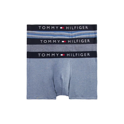 Abbildung von Tommy Hilfiger Trunk Print 3 PACK Panties, Herren, Größe: Large, Blue heather
