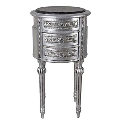 Abbildung von Nachtschrank Barock Silber Kommode rund Nachtkommode Nachttisch Nachtkonsole cat829 Palazzo Exklusiv