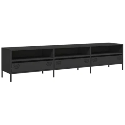 Abbildung von vidaXL TV Schrank Schwarz 202x39x43,5 cm Kaltgewalzter Stahl