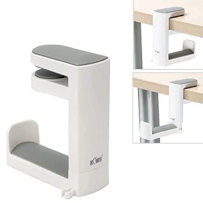 Abbildung von KIWIFOTOS Kopfhörer Ständer Kopfhörerhalter mit 360 drehbarem Headset Halterung Halter, Headphone Stand Schreibtisch Kopfhöreraufhänger Clip Gaming Weiß