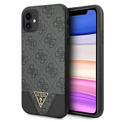 Abbildung von Guess GUHCN61PU4GHBK Hülle für iPhone 11 grau 4G Triangle Collection