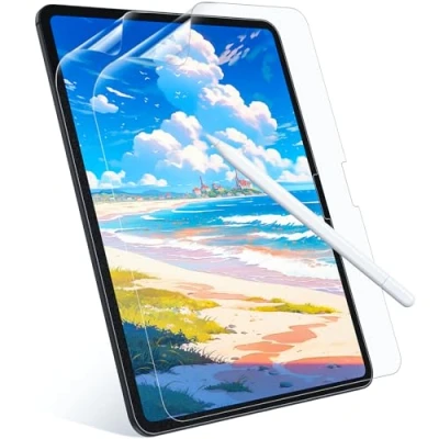 Abbildung von 2 Stück Papier Schutzfolie für iPad Air 11 Zoll M2, 6.Generation (2024), Matt Papierfolie Displayschutz Schreiben und Zeichnen wie auf Papier, Blendfreiem Feel Paper Film PET Screen Protector