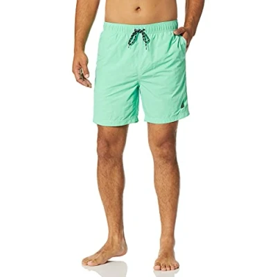 Abbildung von Nautica Herren Solide schnell trocknende klassischem Logo Badehose, Mint Spring (dunkel), XL