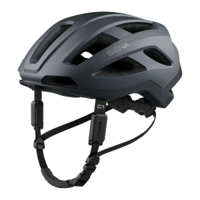Abbildung von Sena Adult C1 Smart Helm mit Bluetooth Gegensprechanlage und Smartphone Konnektivität für Musik, GPS Telefonanrufe, Matt Grau, M