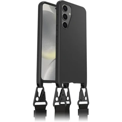 Abbildung von OtterBox React Lanyard Hülle für Samsung Galaxy S24, Ultraschlanke, Schützende mit verstellbarer und abnehmbarer Handykette, Getestet nach Militärstandard, Schwarz, Keine Einzelhandelsverpackung