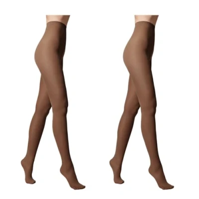Abbildung von Conte elegant Damenstrumpfhose 50 DEN 2er PackNetzstrumpfhose Gestrickte Mikrofaser Samt Weich Feinstrumpfhose Klassisch Verstärkte Zehen Farbe Shade 3 EPISODE