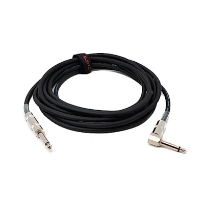 Abbildung von System S Audio Kabel 450 cm 6.35 mm Klinke Stecker zu Winkel AUX Adapter Schwarz