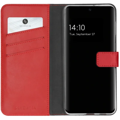 Abbildung von Samsung Galaxy A32 (4G) Hülle Echtleder Selencia Klapphülle Handyhülle Rot