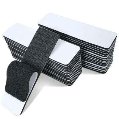 Abbildung von 30 Stück Klettband Selbstklebend Extra Stark 3CM x 10CM, Doppelseitig mit Klettverschluss, für Stoff, Befestigung, Organisation und Aufbewahrung, Schwarz