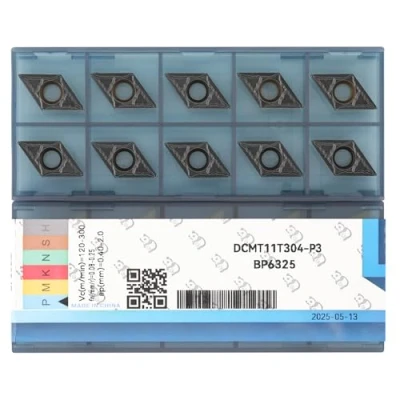 Abbildung von CDBP Dreh Wendeschneidplatte DCMT 11T304 DCMT32,51 zum Drehen von Stahl, CVD beschichtete, 10 Stück