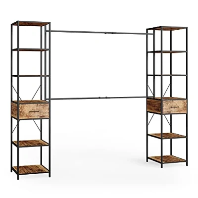 Abbildung von Vicco Kleiderschrank Fyrk, Eiche rustikal/Schwarz, 180 x 187 cm (kein Set)