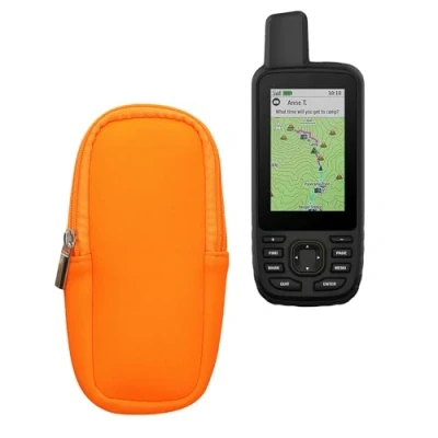 Abbildung von kwmobile Tasche kompatibel mit Garmin GPSMAP 66sr / 67 66i GPS Handgerät Neopren Hülle Schutzcover Navi Neon Orange