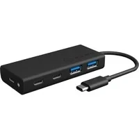 Abbildung von ICY BOX Type C Hub zu 2x C, A Anschlüssen, 1x USB PD 60W Adapter