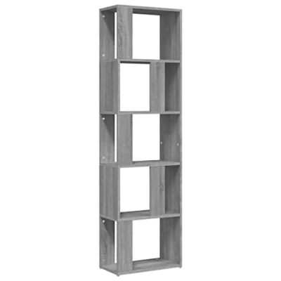 Abbildung von vidaXL Bücherregal, Standregal für Flur Wohnzimmer Büro, Büroregal mit viel Stauraum, Regal Aktenregal Raumteiler, Grau Sonoma Holzwerkstoff
