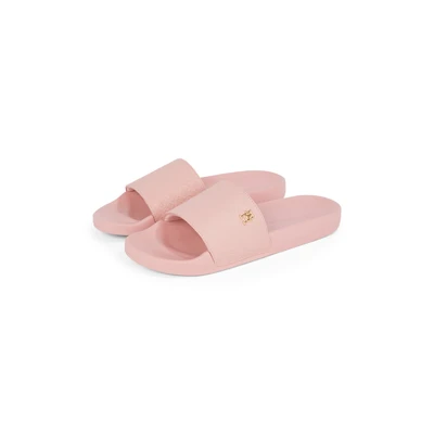 Abbildung von Tommy Hilfiger TH MONOGRAM POOLSIDE Pantolette, Bequemschuh, Sommerschuh, Schlupfschuh mit Schmuckelement