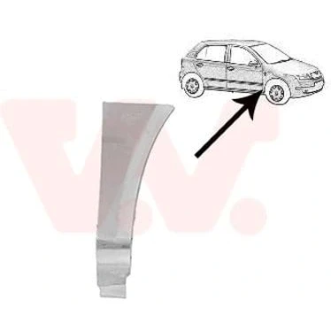 Abbildung von VAN WEZEL 7625156 Kotflügel vorne rechts, unten Reparaturblech SKODA: Fabia I Schrägheck, 1 Combi, Limousine