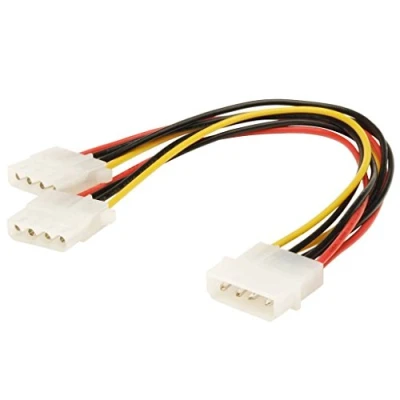 Abbildung von adaptare 34003 Netzteil Y Kabel für 4 Polig IDE /Molex Strom Stecker, 15 cm Mehrfarbig