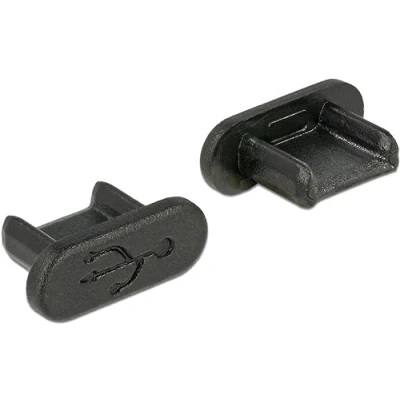 Abbildung von Delock 64007 Staubschutz für USB 2.0 Micro B Buchse ohne Griff 10 Stück Schwarz