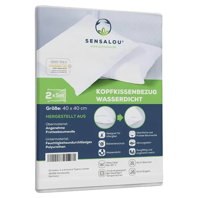 Abbildung von Sensalou Microfaserkissen Kopfkissenbezug mit Reißverschluss wasserdicht weiß 2 Stück, Set, 2er Set
