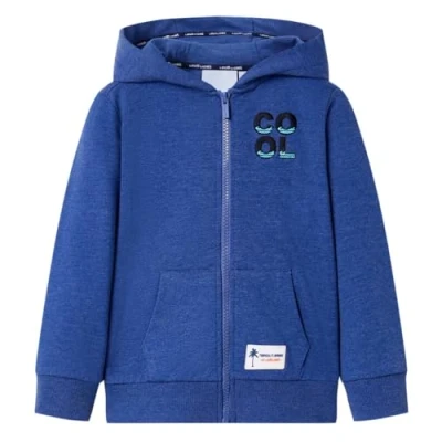 Abbildung von vidaXL Kapuzenpullover Kinder mit Reißverschluss Dunkelblau Melange 92